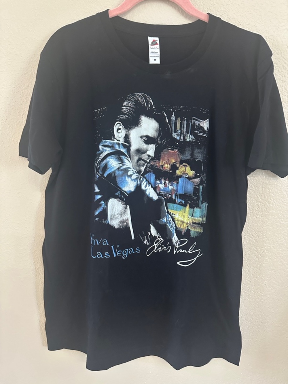 Elvis Presley Black Graphic Tee - Classic Las Vegas Print